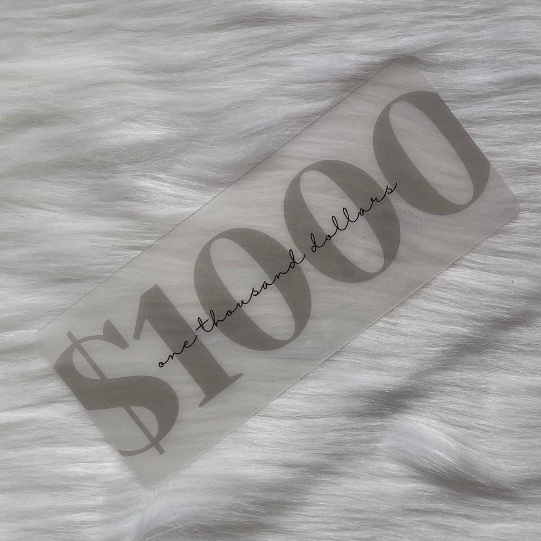 Vellum Cash Place Holders