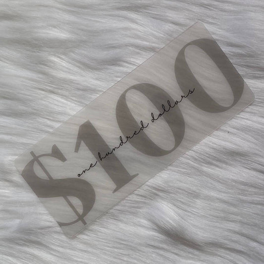 Vellum Cash Place Holders