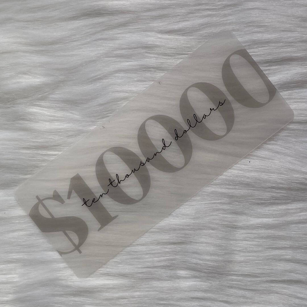 Vellum Cash Place Holders