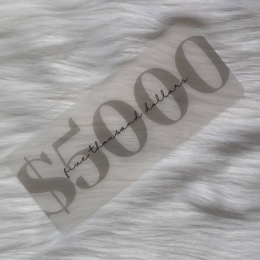 Vellum Cash Place Holders