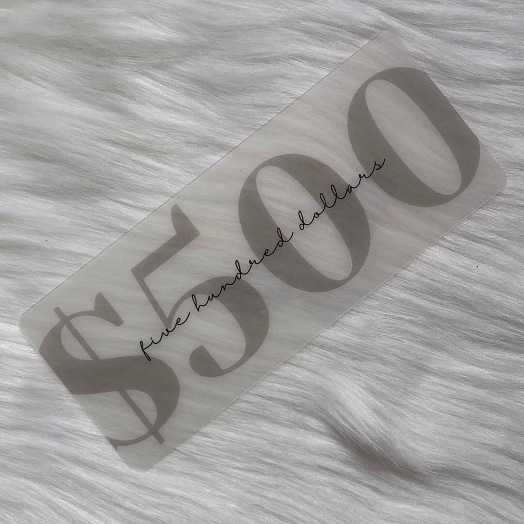 Vellum Cash Place Holders