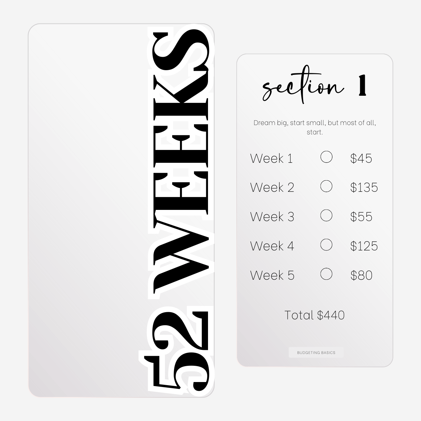 52 Weeks Savings Challenge Binder