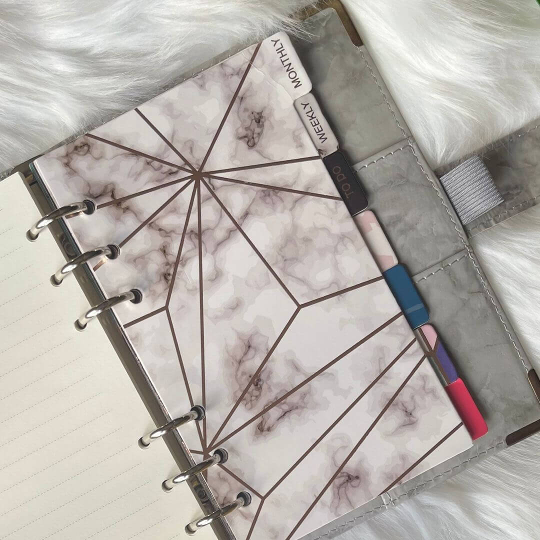 Set of 7 A6 Binder Dividers with Index Tab exclusively available at Budgeting Basics Trinidad and Tobago