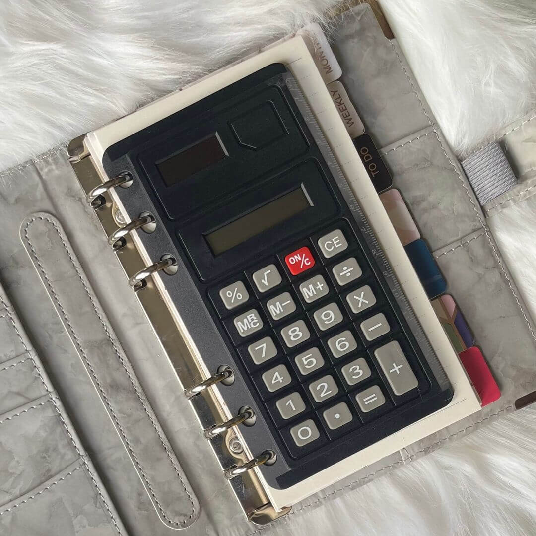 Calculator for A6 Binder, Budget Planner or Journal exclusively available at Budgeting Basics Trinidad and Tobago