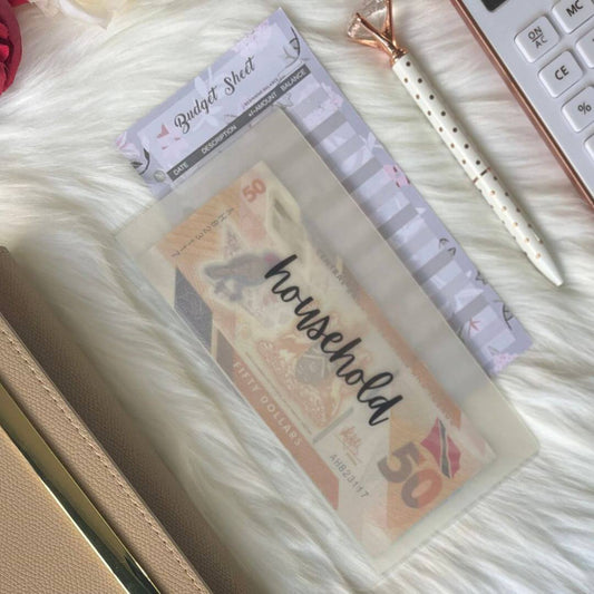 Cursive Bold A6 Vellum Cash Envelope exclusively available at Budgeting Basics Trinidad and Tobago