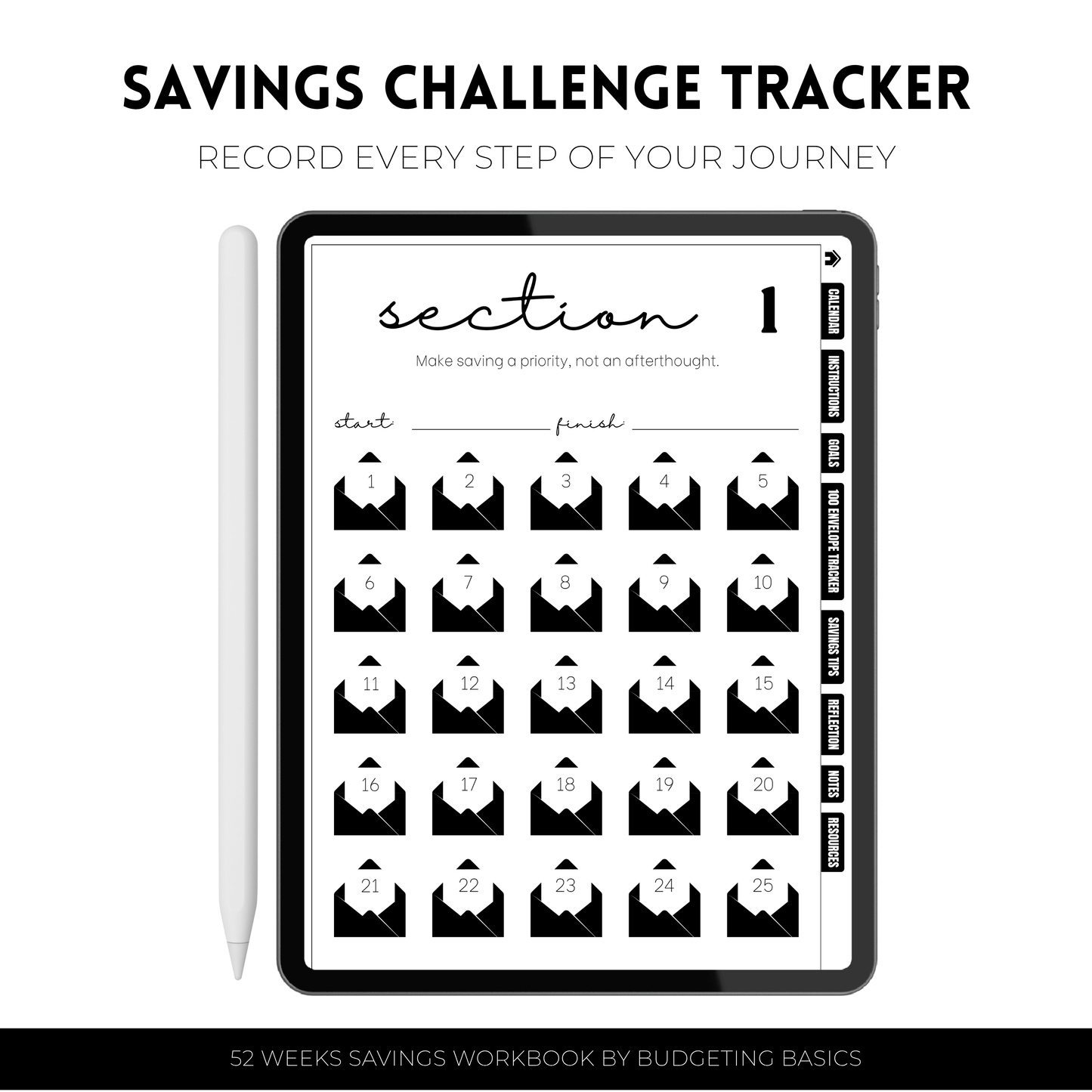100 Envelope Saving Challenge | Workbook