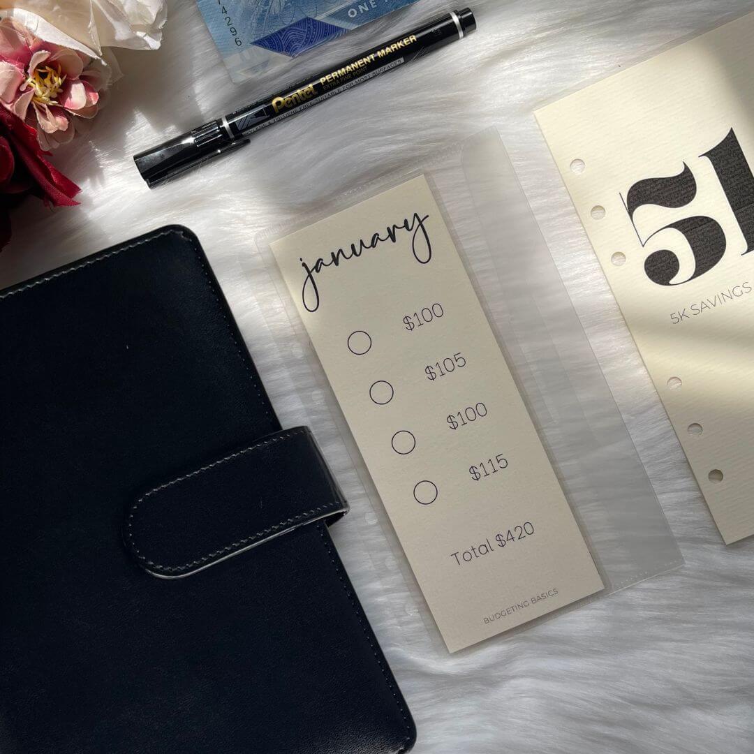 Monthly Savings Binder | Minimalist