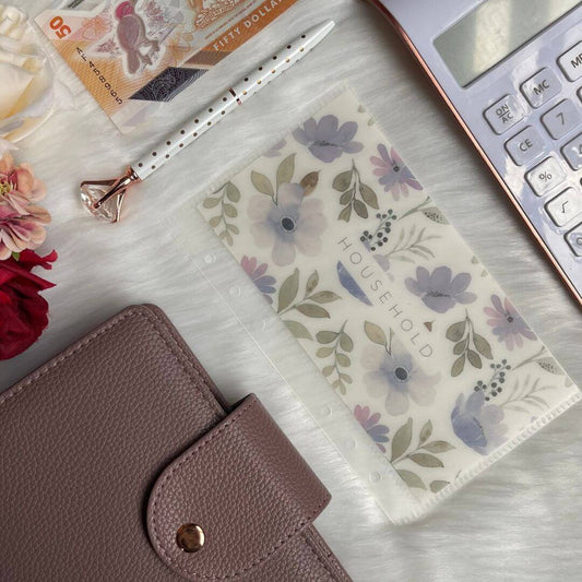 A6 Zipper-Less Cash Envelopes with Floral Vellum Insert