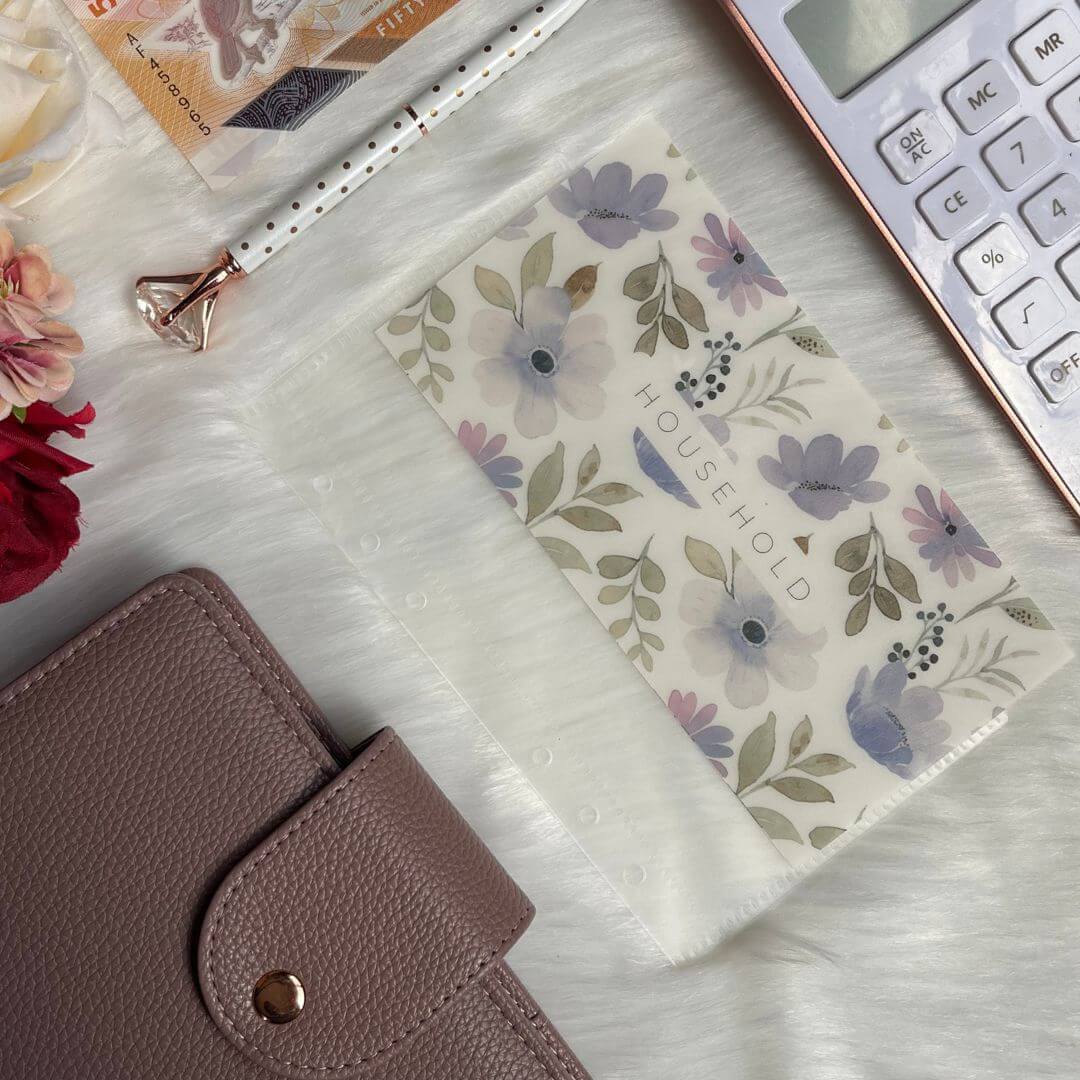 A6 Zipper-Less Cash Envelopes with Floral Vellum Insert