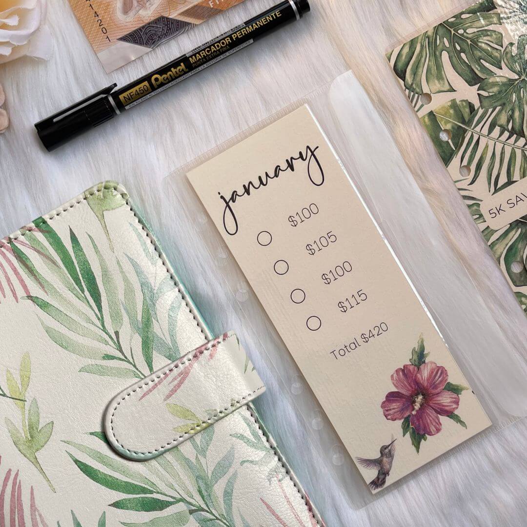 Monthly Savings Binder | Tropical