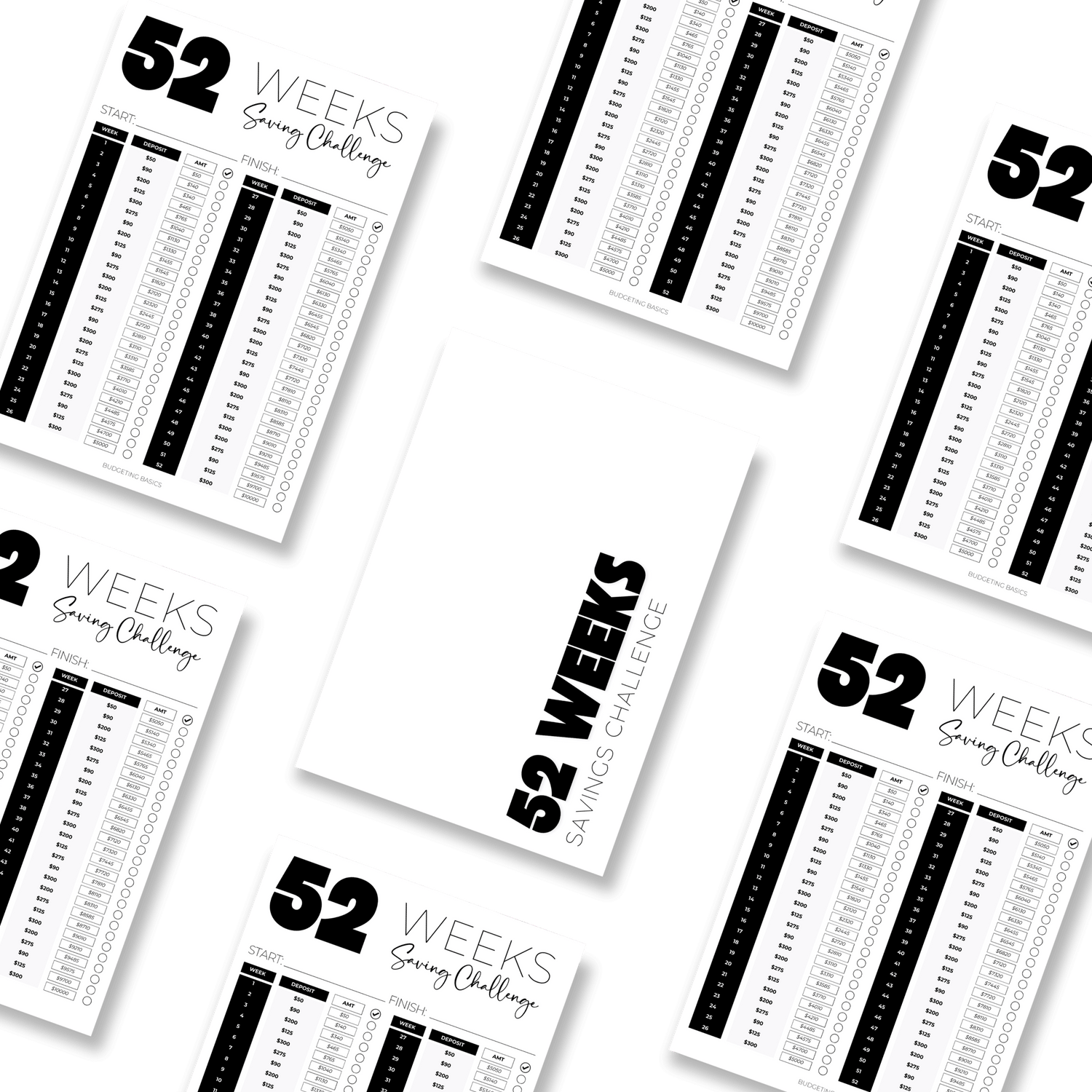 Printable Saving Challenges and Worksheets exclusively available at Budgeting Basics Trinidad and Tobago