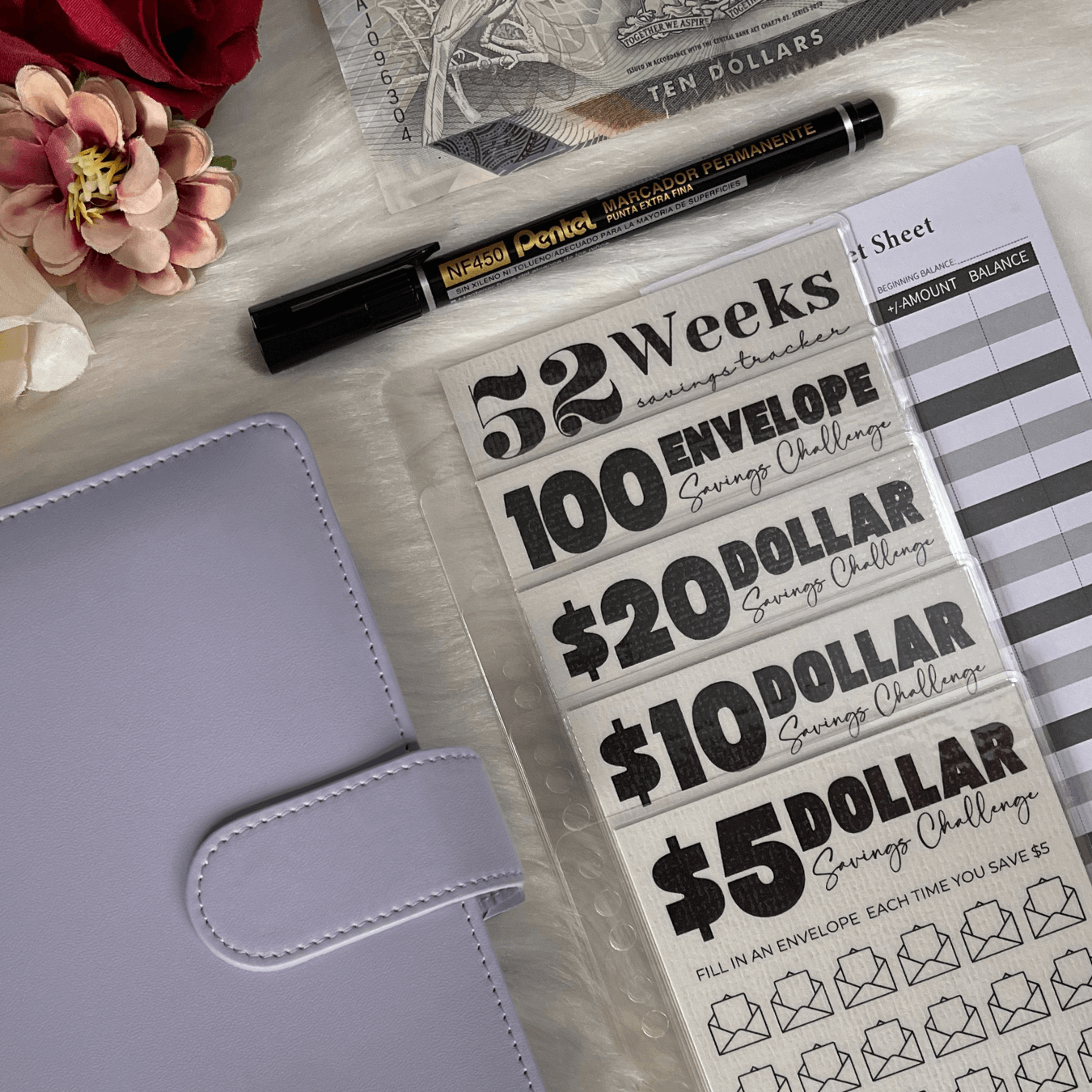 Undated Savings Challenge Binders