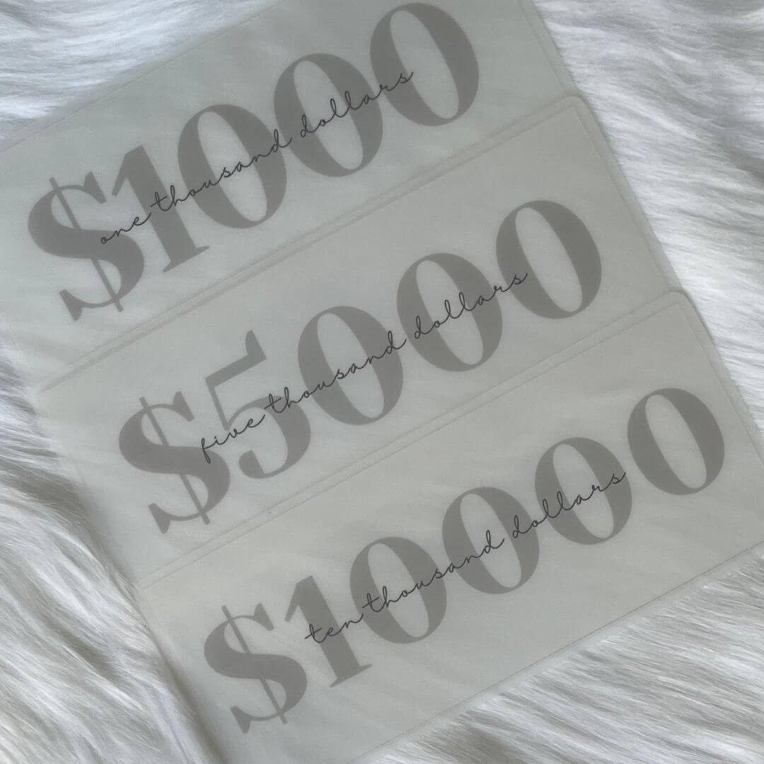 $1000 | $5000 | $10000 Dollar Bill Placeholder exclusively available at Budgeting Basics Trinidad and Tobago