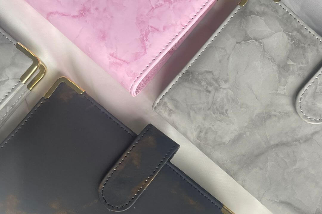 A6 Marble Budget Binder exclusively available at Budgeting Basics Trinidad and Tobago