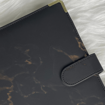 Black A5 Marble Budget Binder exclusively available at Budgeting Basics Trinidad and Tobago
