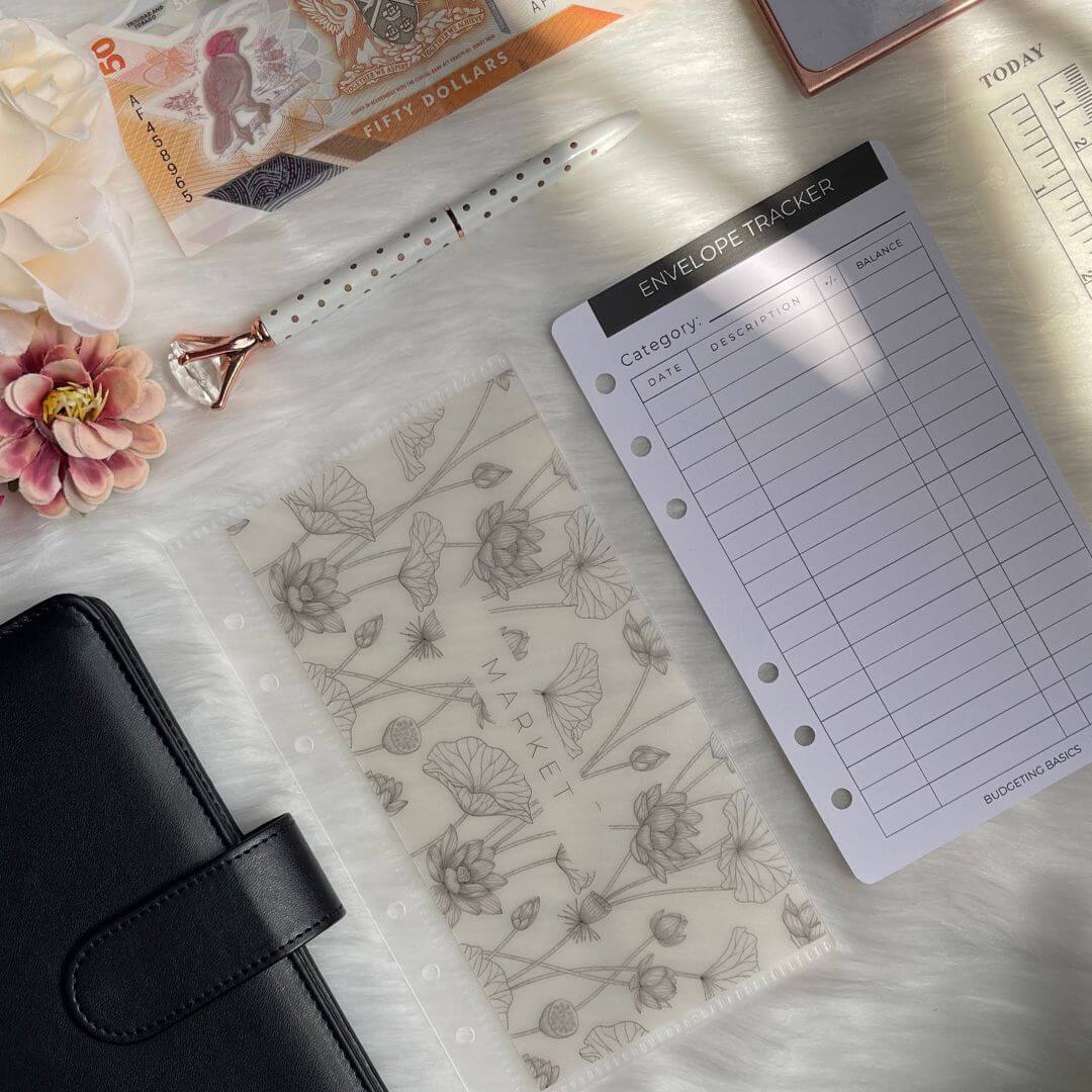 Minimalist Budget Binder with Floral Vellum Insert