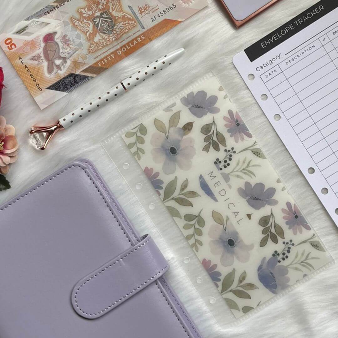 Minimalist Budget Binder with Floral Vellum Insert
