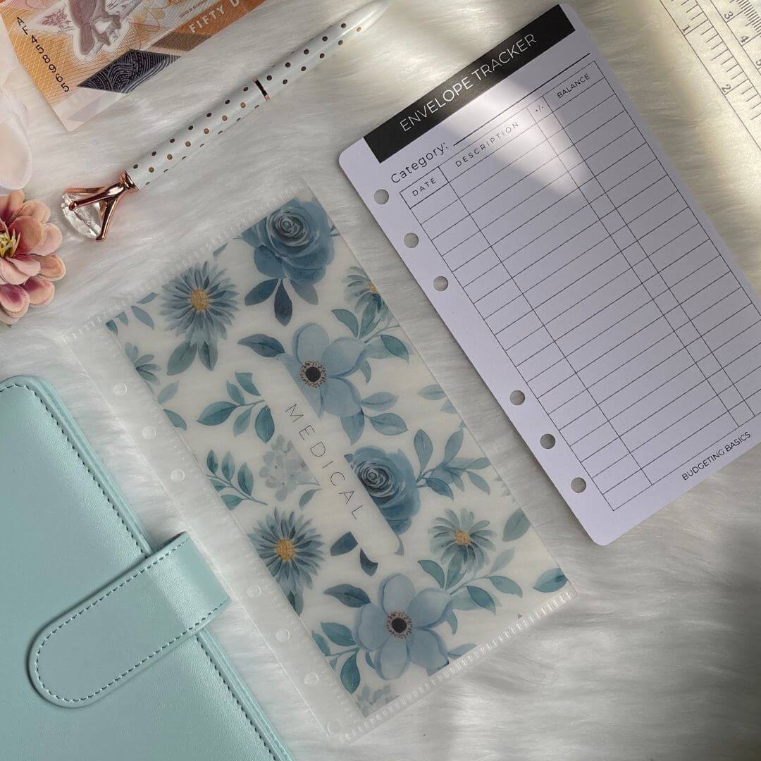 Minimalist Budget Binder with Floral Vellum Insert