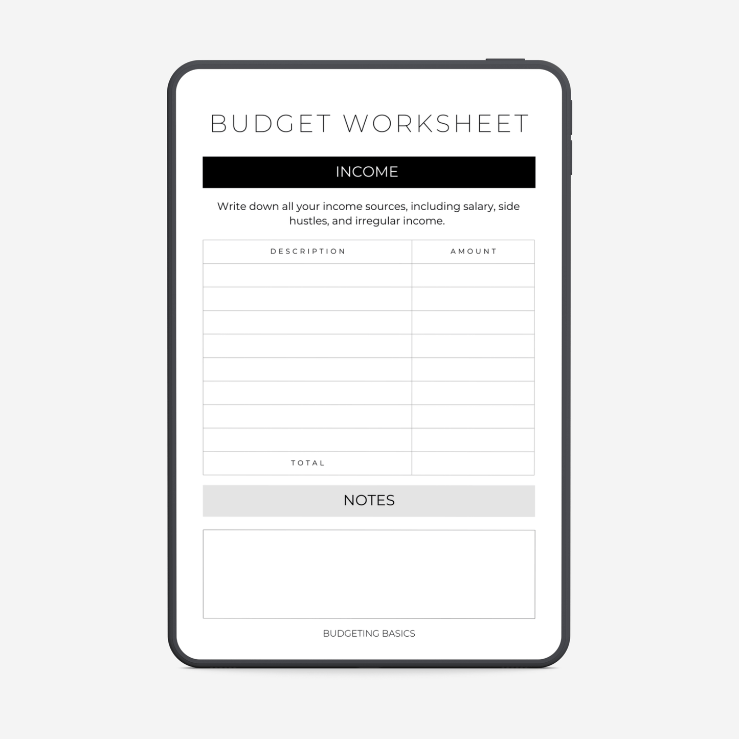 Income and Expense Worksheet | FREE Downloadable