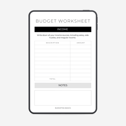 Income and Expense Worksheet | FREE Downloadable