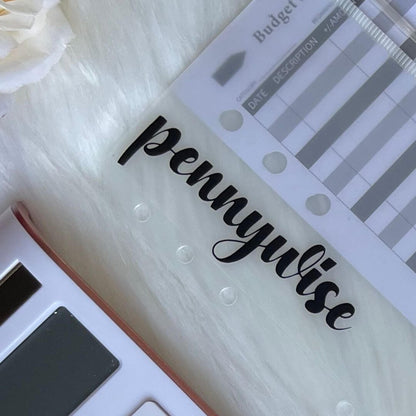 Cursive Bold Customised Transparent Cash Envelope with Zipper exclusively available at Budgeting Basics Trinidad and Tobago