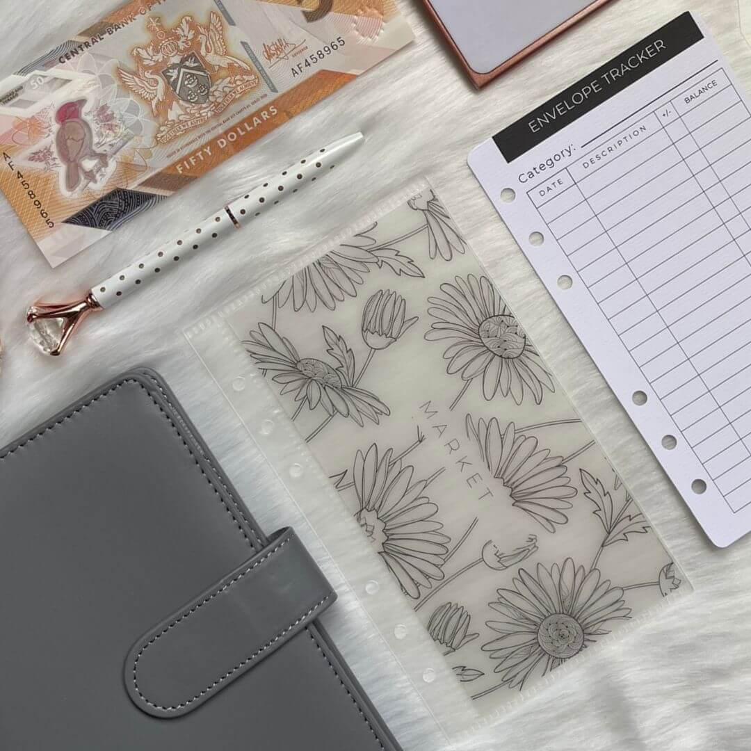 Minimalist Budget Binder with Floral Vellum Insert