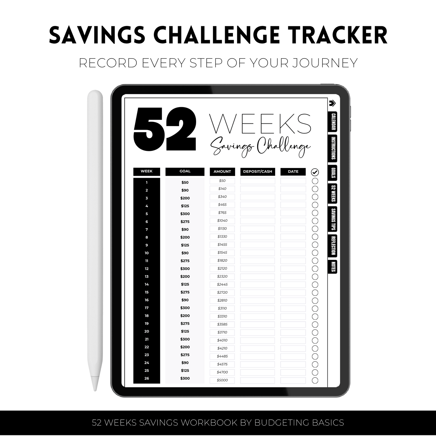 52 Weeks Savings Challenge | Workbook