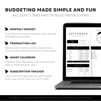 Monthly Budget Spreadsheet | Digital Download