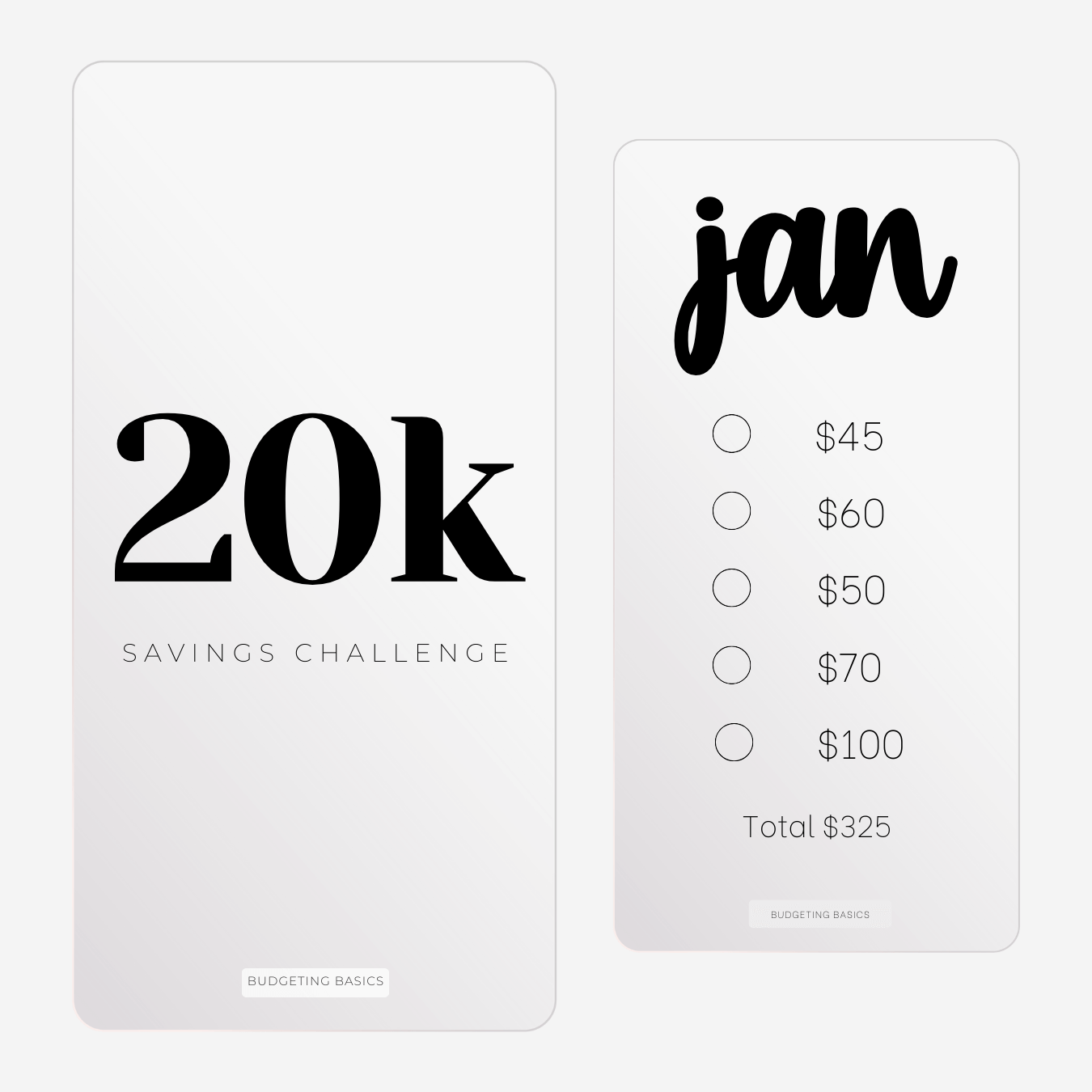 Monthly Savings Binder | Minimalist