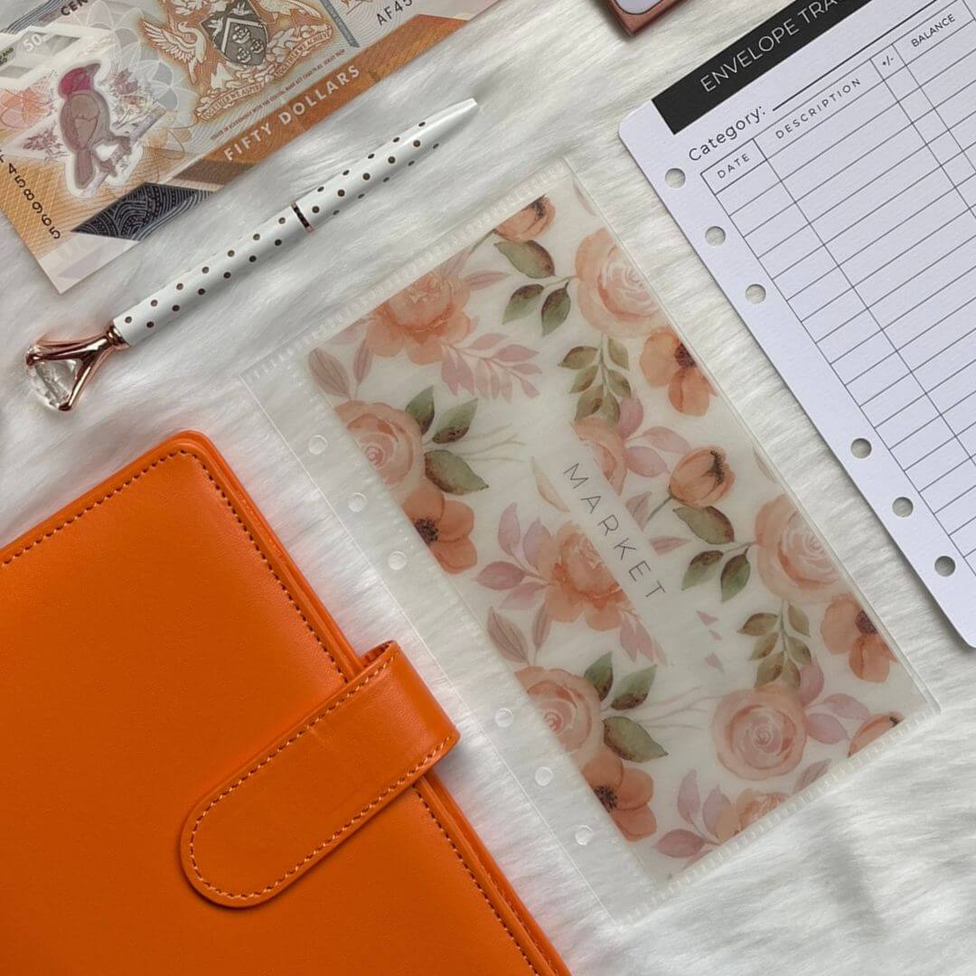 Minimalist Budget Binder with Floral Vellum Insert