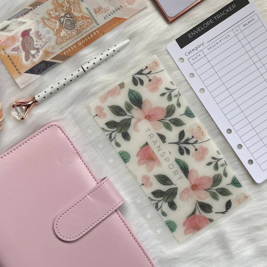Minimalist Budget Binder with Floral Vellum Insert