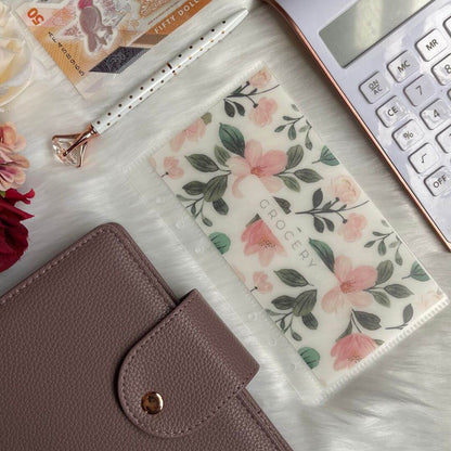 A6 Zipper-Less Cash Envelopes with Floral Vellum Insert