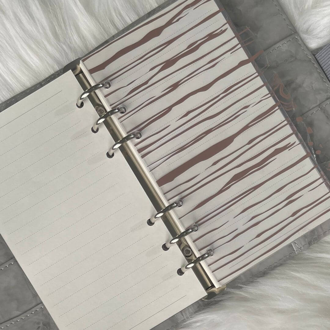 Rose Gold Dividers with Index Tab for A6 Budget Binder exclusively available at Budgeting Basics Trinidad and Tobago