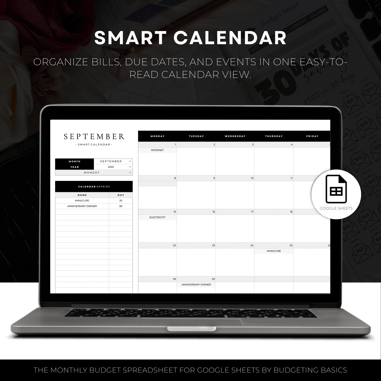 Monthly Budget Spreadsheet | Digital Download