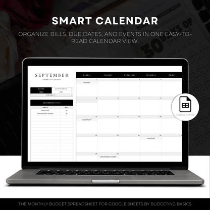 Monthly Budget Spreadsheet | Digital Download