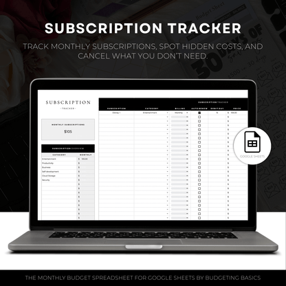 Monthly Budget Spreadsheet | Digital Download