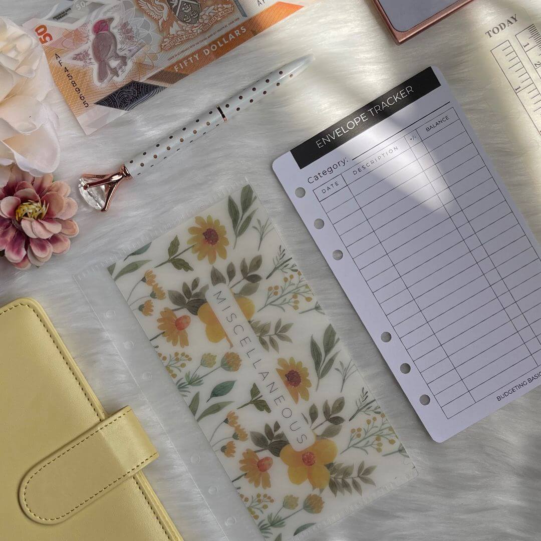 Minimalist Budget Binder with Floral Vellum Insert