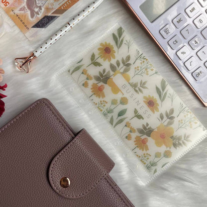 A6 Zipper-Less Cash Envelopes with Floral Vellum Insert