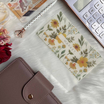 A6 Zipper-Less Cash Envelopes with Floral Vellum Insert